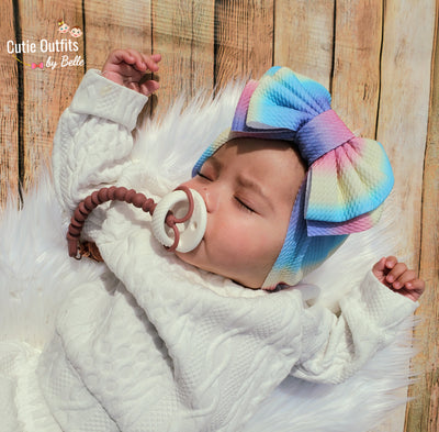 Baby big bow headband colorful