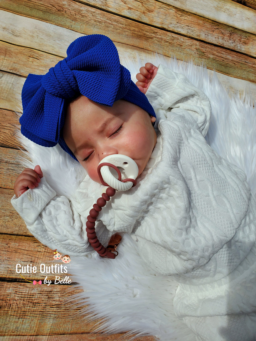 Royal blue baby big bow