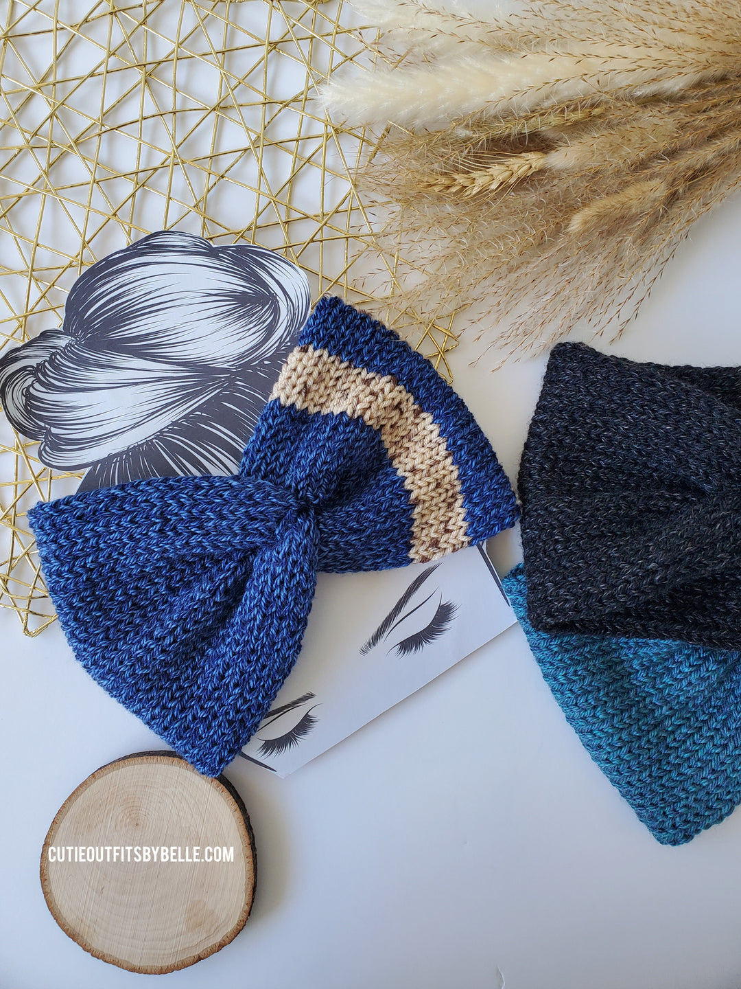 Blue winter headband