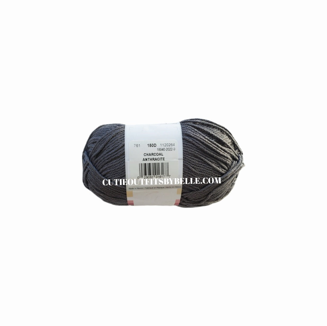 Charcoal Lion Brand 24/7 Cotton Yarn