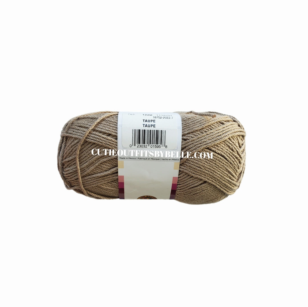 Taupe Lion Brand 24/7 Cotton Yarn