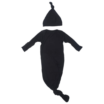 Black baby boy gown and hat