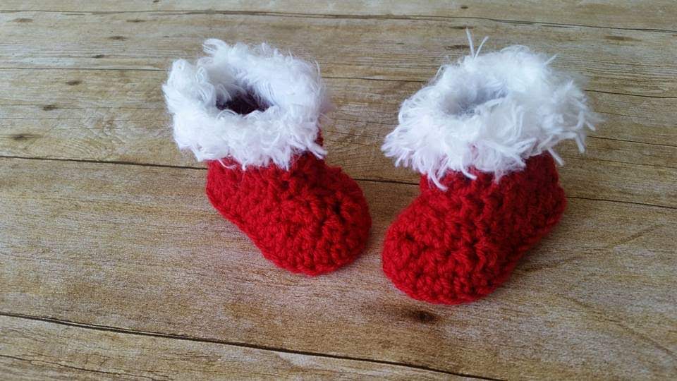 Crochet Baby Booties, Crochet Newborn Shoes, Photo Prop Shoes, Christmas