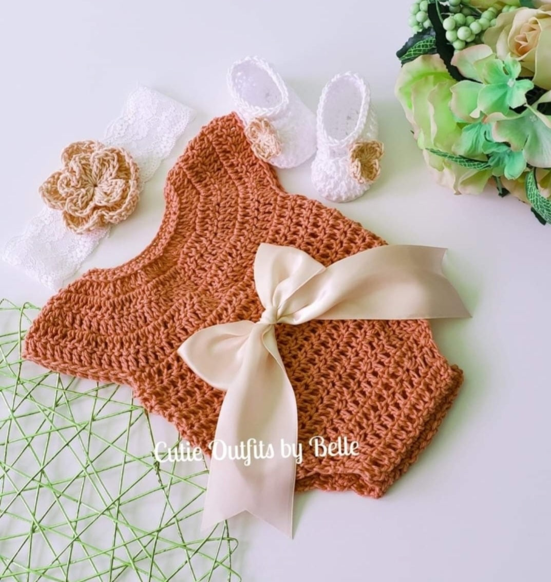 Crochet Baby Romper, Cotton Baby Outfit, Crochet Baby Gift