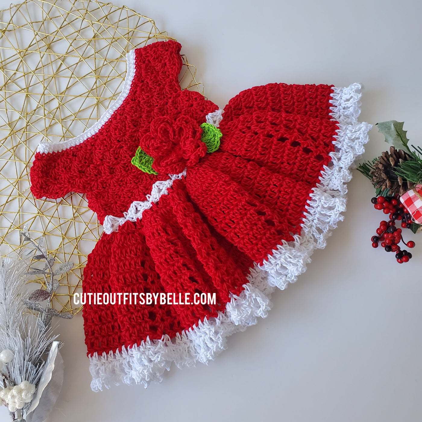 crochet christmas baby dress pattern