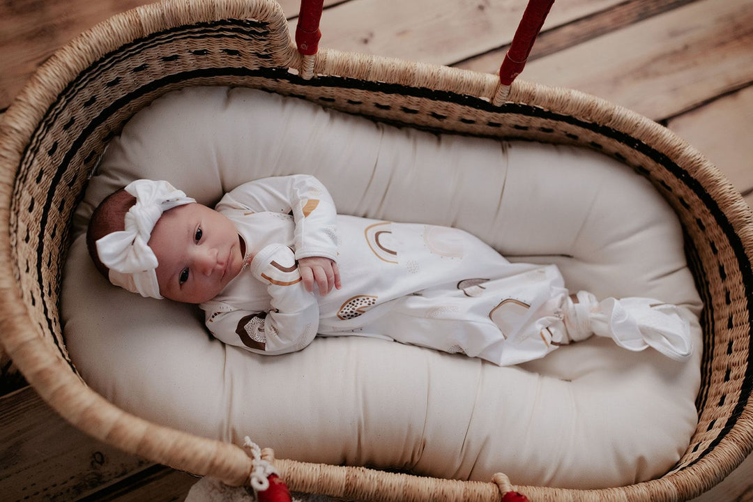 White rainbow baby gown