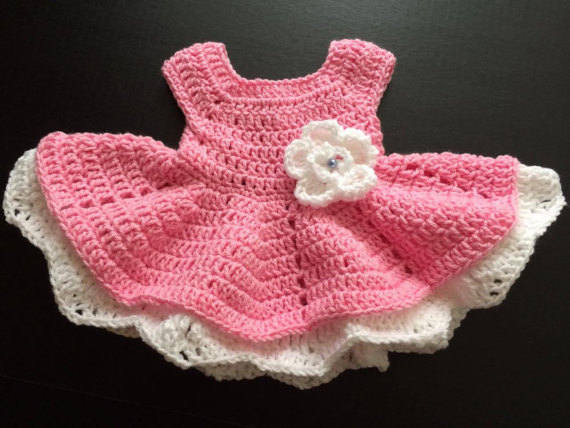 Baby Dress, Handmade Baby Girl Dress,Crochet Baby Dress, Infant Dresses