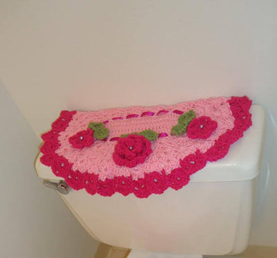 Bathroom Tank Lid Cover, Handmade Crochet Tank Cover, Bathroom Cover, Crochet Toilet Tank Cover