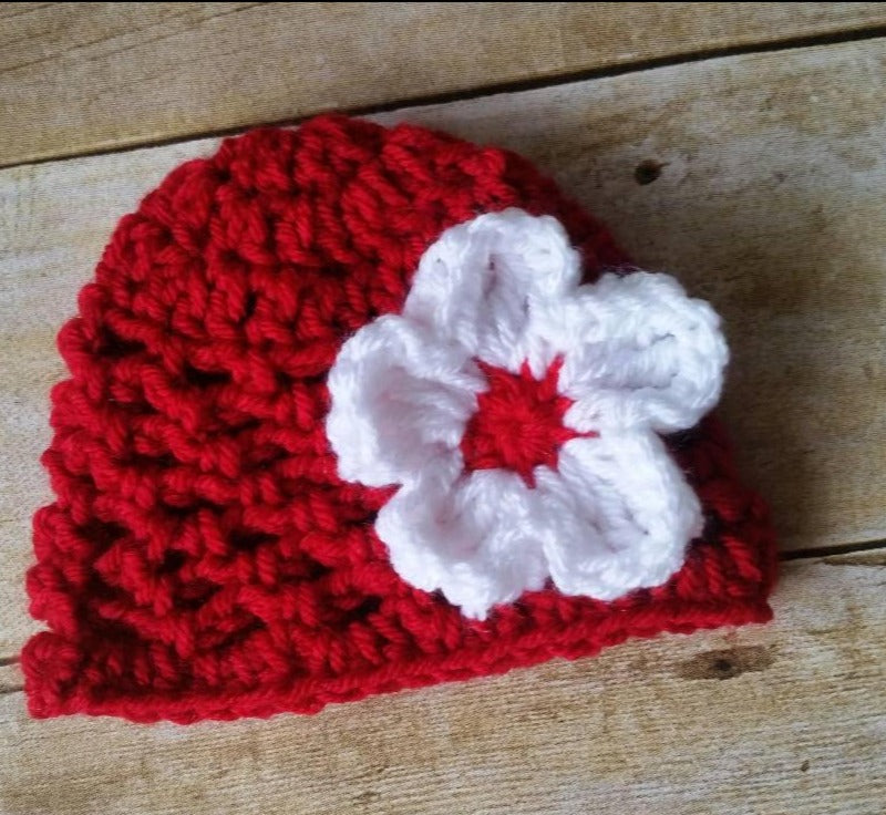 crochet baby red hat
