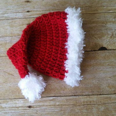 red crochet baby hat