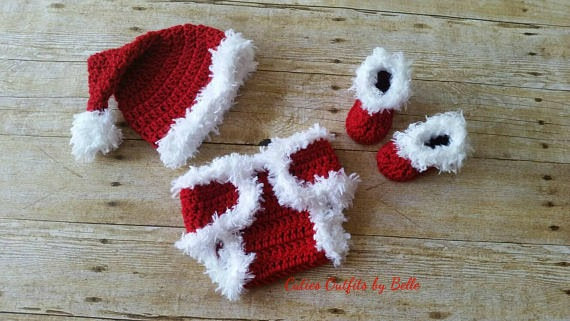 Crochet Baby Dress, Red Baby Dress, Handmade Baby Headband, Newborn Baby Outfit