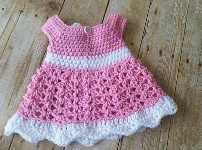 Crochet Baby Dress Pattern, Almost Free Crochet Pattern, 0-3 Months Baby Dress Pattern