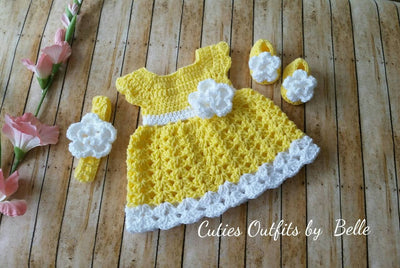 Yellow crochet dress