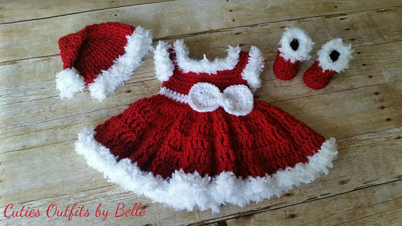 Crochet Baby Dress, Red Baby Dress, Handmade Baby Headband, Newborn Ba Cutie Outfits by Belle Crochet Baby Dress, Red Baby Dress, Handmade Baby Headband, Newborn Ba Cutie Outfits by Belle