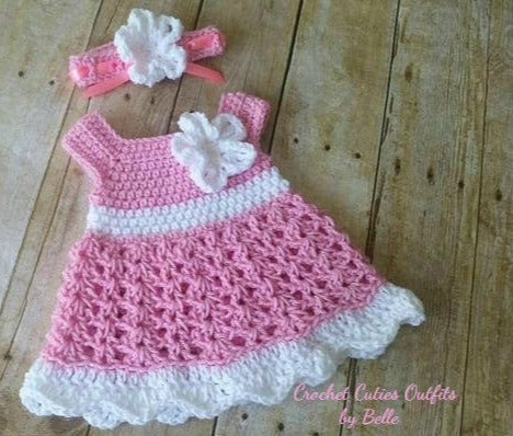 Crochet Baby Dress Pattern, Almost Free Crochet Pattern, 0-3 Months Baby Dress Pattern