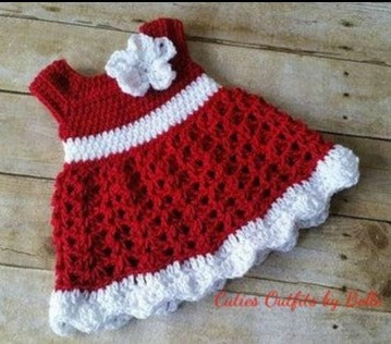 Red Crochet Baby Dress Pattern, Almost Free Crochet Pattern, 0-3 Month ...