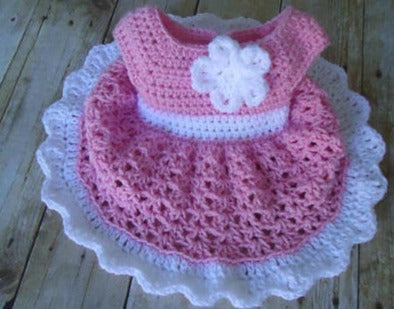 Pink Crochet Baby Dress Pattern, Almost Free Crochet Pattern, 0-3 Months Baby Dress Pattern, Baby Dress Pattern Only,  Pattern, Instant Download