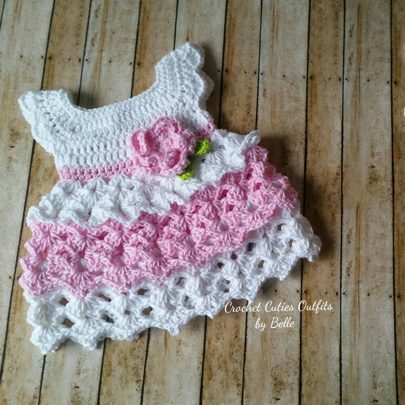 Crochet Baby Dress, Cotton Crochet Baby Outfit, Pink Baby Dress, Coming Home Outfit