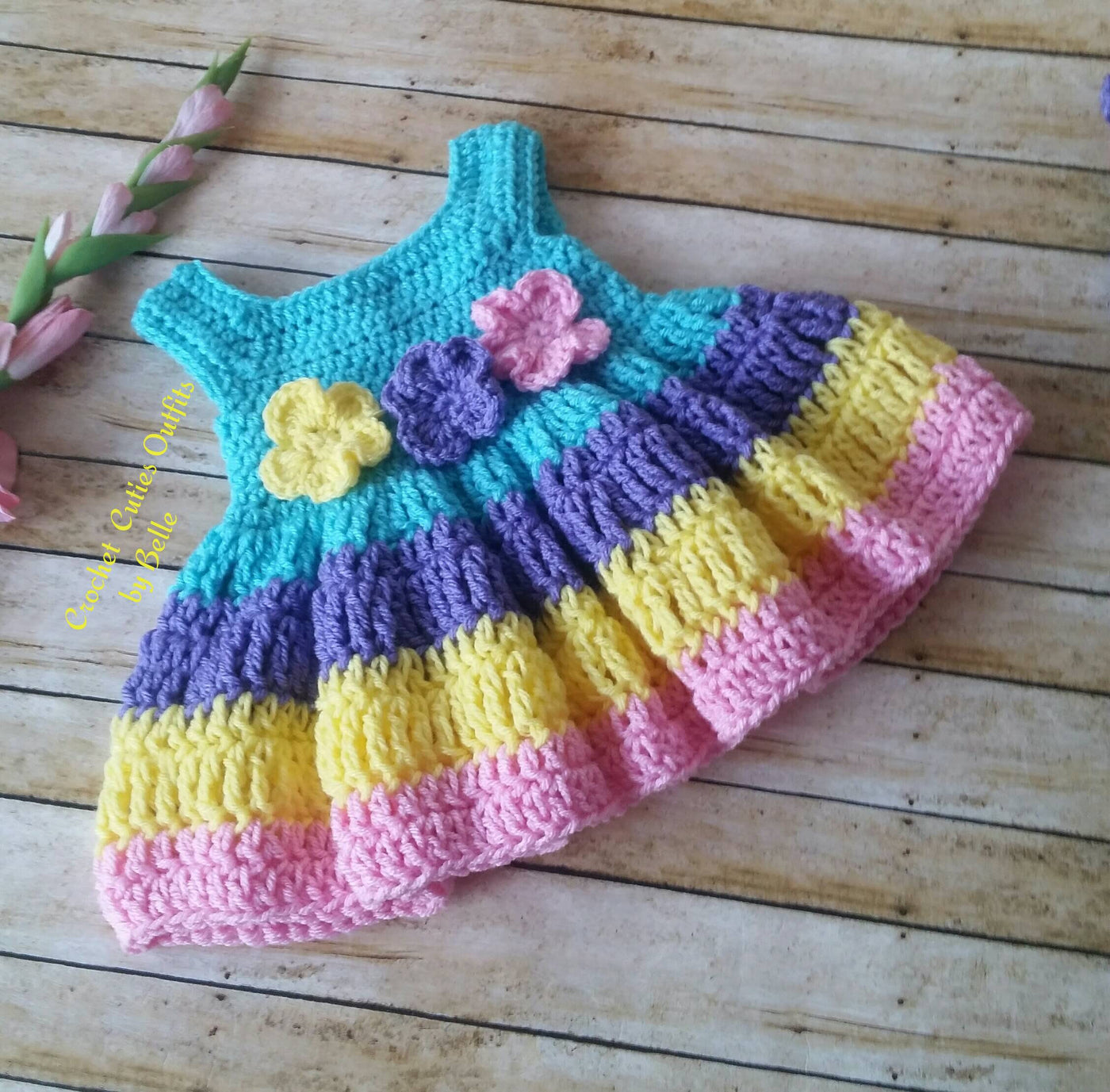 Crochet Baby Dress Pattern, Easter Crochet Pattern, 0-3 Months Baby Dress, Baby Dress Pattern Only