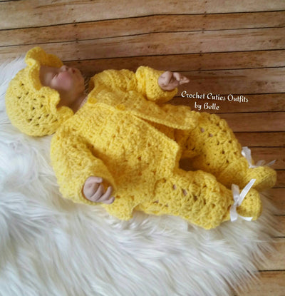 Baby Girl Outfit, Newborn Coming Home Outfit, Yellow Baby Set