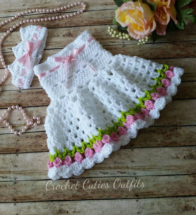 PDF Crochet Baby Dress Pattern, Almost Free Crochet Pattern, 0-3 Months Baby Dress Pattern