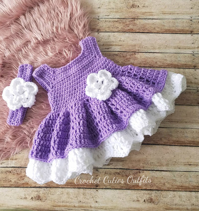 Lilac Crochet Baby Outfit, Take Home Baby Outfit, Coming Home Dress, Infant Outfits, Lilac