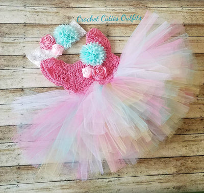 Crochet Baby Dress, 12 Months Baby Dress, Infant Dress, Baby Girl Dress, Vestido de Bebe