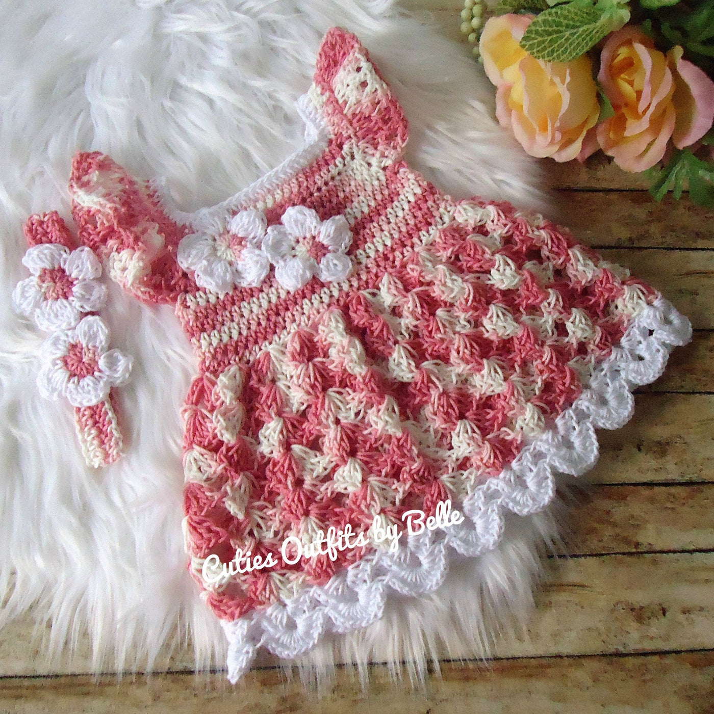 Crochet Baby Dress Pattern, Almost Free Crochet Pattern, Newborn Baby Dress Pattern, Pink Easter Baby Dress Pattern Only, Instant Download