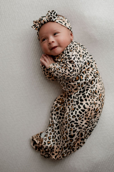 Leopard baby gown